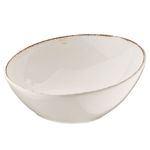 Салатник скошенный край, Bonna, Retro коричневый край, 16 см, h=5.5/7.5см, 350 мл, (тарелка подст.70317)