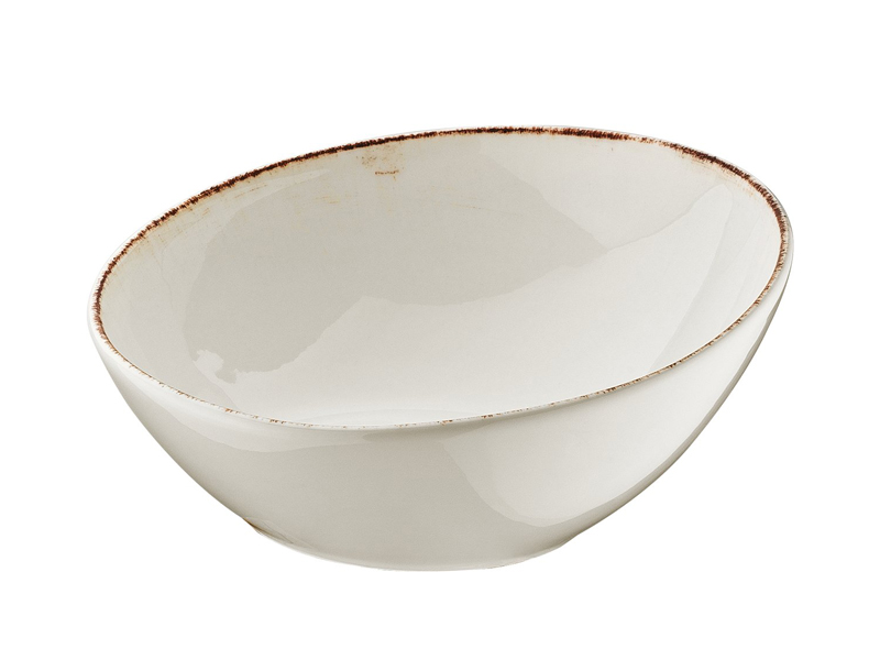 Салатник скошенный край, Bonna, Retro коричневый край, 18 см, h=5/8.2см, 450 мл